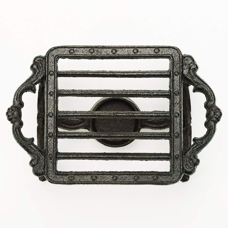 Sungmor Heavy Duty Cast Iron Teapot Dish Warmer Stable Holder for Tealight Stand | Tealight Warmer Decorative Stove for Villa Yard Balcony-Square - Image 1